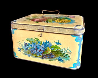 Large Vintage French Tin Chocolate Box