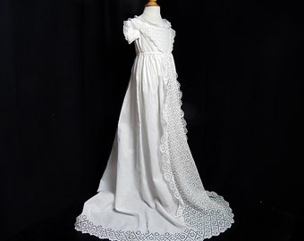 Vintage Victorian Christening Gown English with Broderie Anglaise