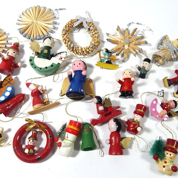 20 Vintage French Wood Christmas Ornaments ONLY 1 LEFT!