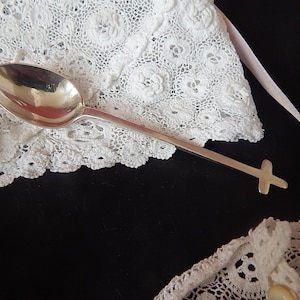 Babys First Spoon in Sterling Silver with Cross