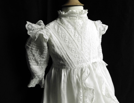 Victorian Christening Gown English with Ruffles a… - image 2