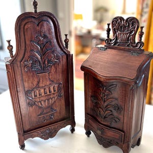 Fabulous Pair of Antique and French Provencal Flour Box and Salt Box &quot;Fariniere&quot; and &#39;Saliere&#39;...REDUCED
