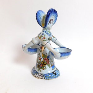 Antique French Porcelain Salt and Pepper Server Desvres Fourmaintraux-Freres