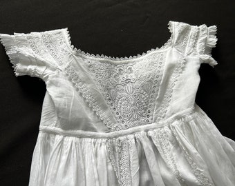 Rare Heirloom Antique Ayrshire Christening Gown Handmade with Lavish Embroidery