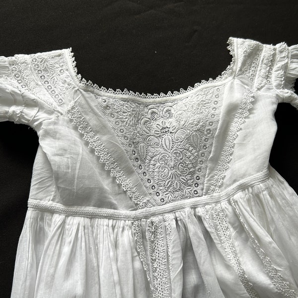 Rare Heirloom Antique Ayrshire Christening Gown Handmade with Lavish Embroidery