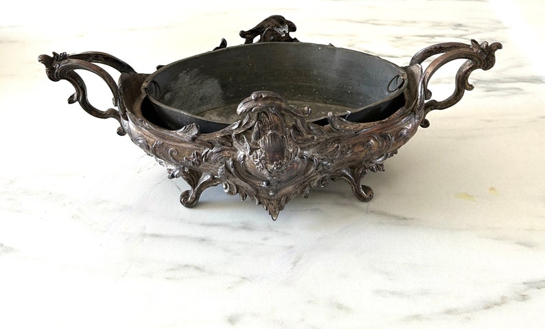 French Antique Metal Jardiniere Planter Belle Epoque image 2