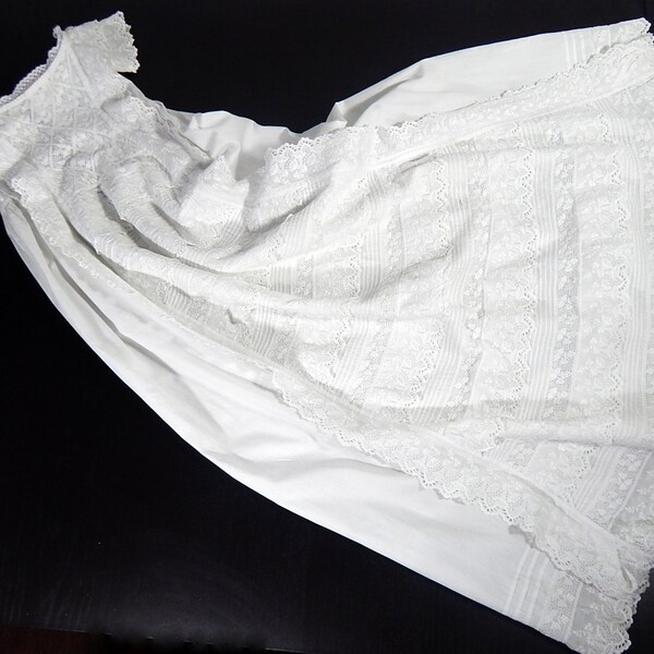 English Victorian Christening Gown  with Rich Embroidery 'Waterfall' Front LOWER PRICE