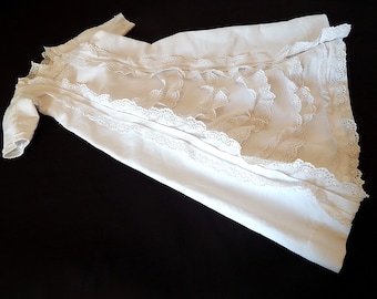 Vintage French Christening Gown with Embroidery Suitable for Baby Boy or Girl