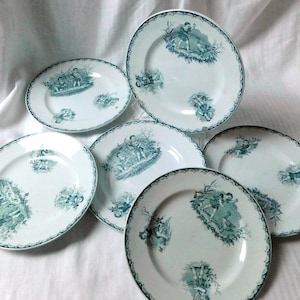 6 Antique French Children's Plates OTHER PIECES AVAILABLE
