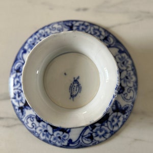 Antique French Compote Blue 'Flora' pattern from Creil et Montereau. image 7