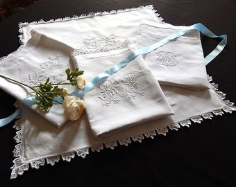 2 Vintage French Pillow Cases Shams with Embroidery WE HAVE 24!