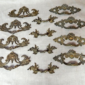 Französische Vintage Metall Bronze Möbelbeschläge