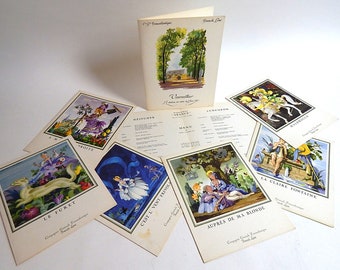 8 Vintage French Menus 1972 from the "FRANCE"  Original Not Reprints