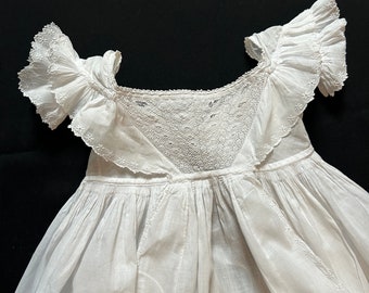 Christening Gown Antique Handmade with Embroidery c.1850  'Georgian Style' Simple Elegance