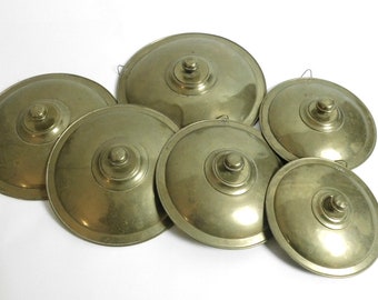 6 French Vintage Brass Cooking Pot LIDS