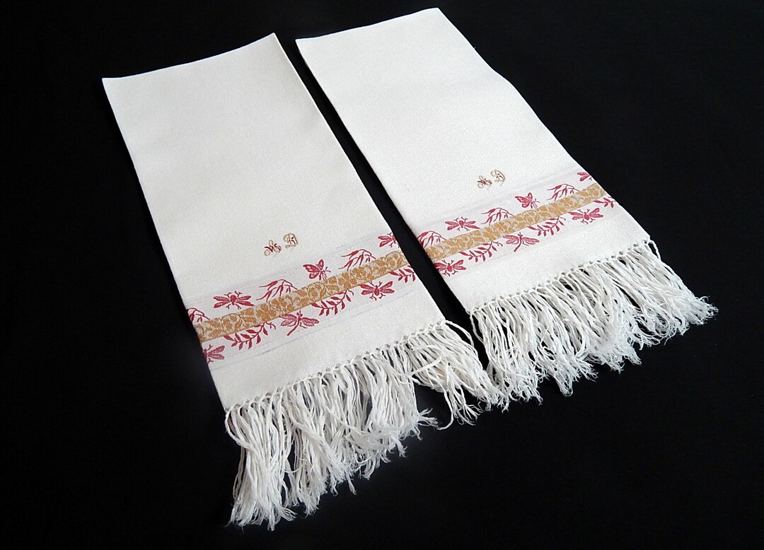 Pair Vintage French Damask Hand Towels for Powder Room Etsy