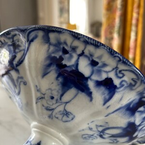 Antique French Compote Blue 'Flora' pattern from Creil et Montereau. image 6