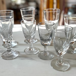 8 Vintage French Absinthe Glasses Mixed Group