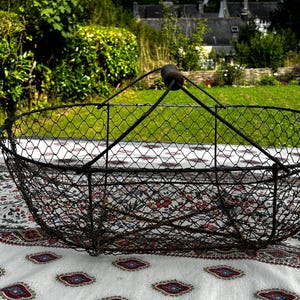 French Vintage Oyster Gathering Basket Rustic and Handmade