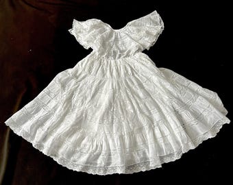 French Vintage Flower Girl Dress 6 or 7  yrs.  Handmade with Ruffles and Lace...and We Have 2 Identical!