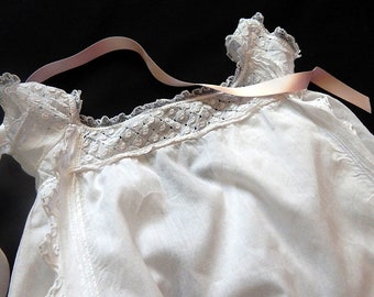 Christening Gown Antique Handmade with Embroidery c.1830 'Georgian Style' Simple Elegance