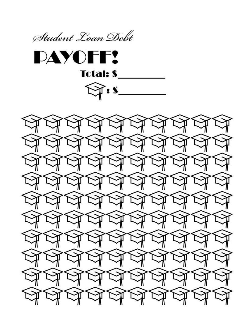 Student Loan Payoff Tracker Printable Student Loan Sink Pay Off The