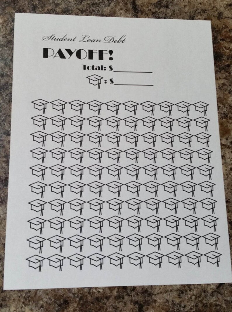 Student Loan Payoff Tracker Printable Student Loan Sink Pay Off The