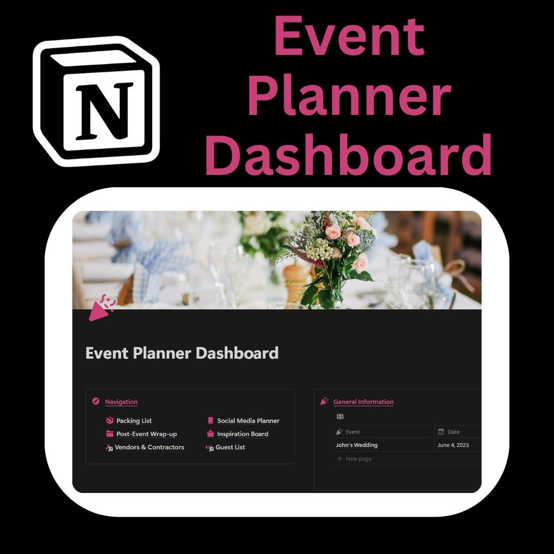 All-in-one Event Planner Notion Template | Wedding, Party & Corporate ...