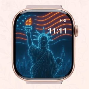 4th of July Apple Watch Wallpaper, Statue of Liberty, Patriotic, Independence day