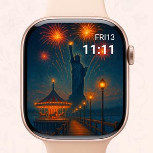 4th of July Apple Watch Wallpaper, Statue of Liberty, Patriotic, Independence day