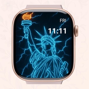 4th of July Apple Watch Wallpaper, Statue of Liberty, Patriotic, Independence day