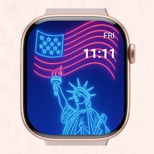 4th of July Apple Watch Wallpaper, Statue of Liberty, Patriotic, Independence day