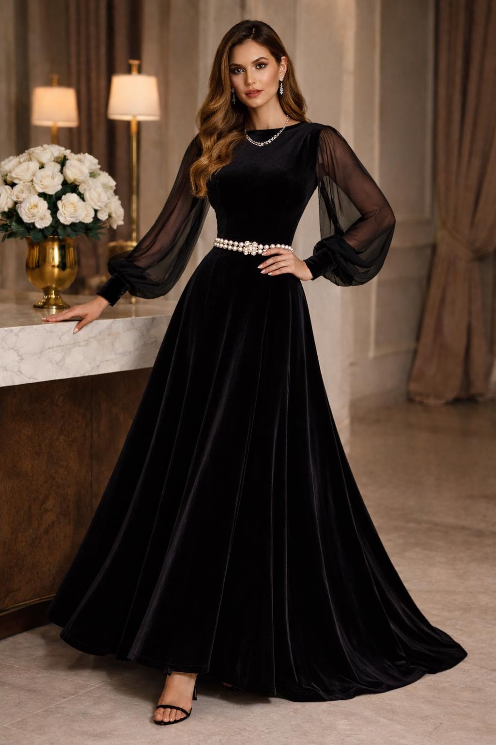 etsy velvet bridesmaid dress Copper Velvet Infinity Bridesmaid Dress/Customization Size/40+ Color –  ScholleDress main image 0