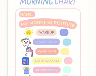 Morgenkarte für Kleinkinder | Visueller Spielplan, Kids Checkliste (PDF)