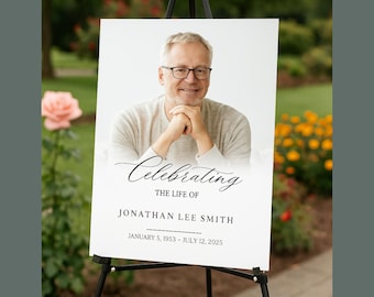 Minimalist Funeral Welcome Sign: Elegant Memorial Poster