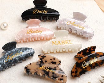 Personalized Hair Claw Clip,Bridesmaid Gifts,Custom Name Hair Claw,Engraved Hair Claw Clip,Retro Hair Clip,Wedding Gifts,Party Favors