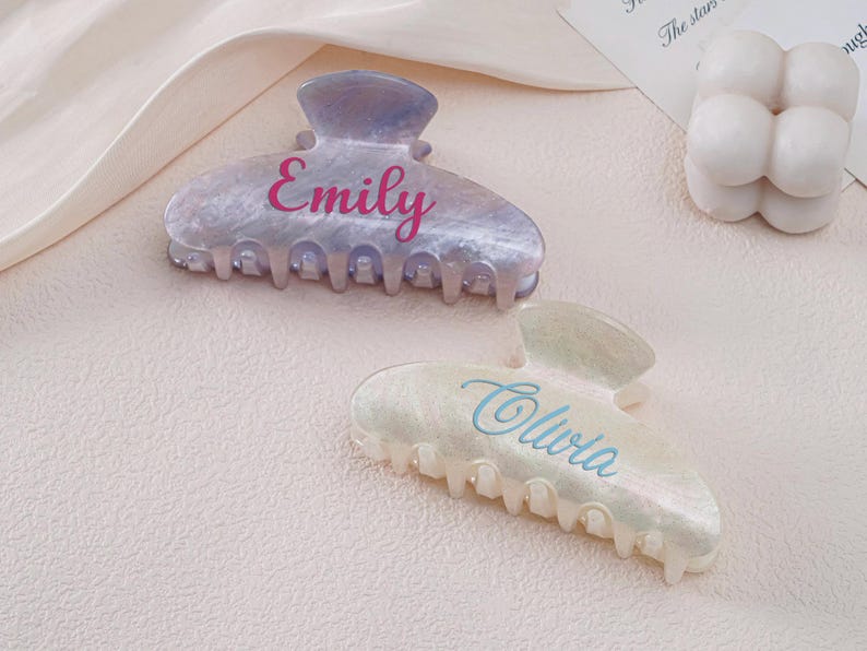 Custom Name Hair Claw, Personalized Bridesmaid Gifts, Hair Claws for ...
