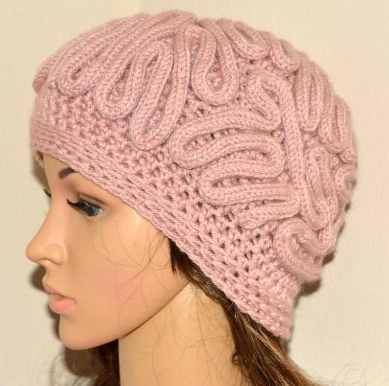 crochet brain hat
