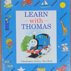 Vintage 1990s Learn With Thomas Children&#39;s Picture Book - Thomas & Friends Learning Book - Shapes, Colours, Numbers and more