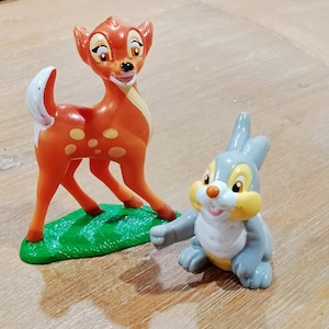 Vintage 1990s Disney Bambi & Thumper Figurine Lot - McDonald&#39;s Happy Meal Toys - Numbered Collectibles - 1990s