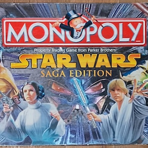 Vintage 2005 Star Wars Monopoly Saga Edition Board Game - Complete Vintage Hasbro 2005 - Collector Monopoly