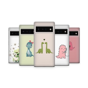 Cute Dinosaur Phone Case Dino T-rex Cover for Pixel 9 Pro XL, 8 7, 6A Samsung S25, S24 FE, A55, A16, A15, iPhone 17 Pro Max 15 14 13 12 mini