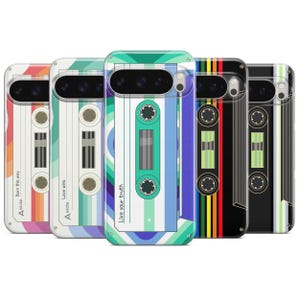 Retro Cassette Phone Case 2000s Tape Cover for Pixel 10 Pro, 8 7, 6A Samsung S25 Plus, S24 FE, A55, A15, A16, iPhone 17 Pro Max 15 14 13 12