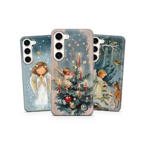 Funda de teléfono con diseño de ángel y recuerdos de la infancia para Samsung S25 Edge S24 FE, A56, A36, A16, A15 iPhone 17 Pro, 15, 14, 13, 12 Pixel 10, 8 Pro, 7, 6A