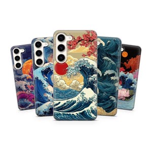 Japanese Wave Phone Case: Sakura Art Cover for Samsung, Pixel & iPhone