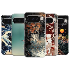 Hokusai Wave Japanese Cat Phone Case: Artistic Cover for Pixel, Samsung & iPhone