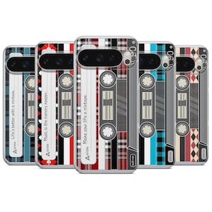 Custom Retro Tape Phone Case 2000s Cassette Cover for Pixel 10 Pro, 8 7, 6A Samsung S25 Ultra, S24 FE, A56, A15, A16, iPhone 17 Pro 15 14 13