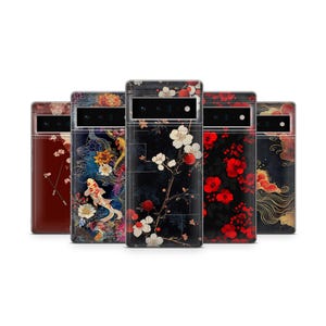 Chinese Flower Phone Case Aesthetic Art Cover for Pixel 9 Pro XL, 8 7, 6A Samsung S25, S24 FE S23, A55, A16, A15, iPhone 16 Pro Max 15 14 13