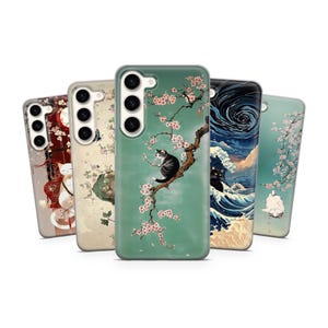 Sakura Lucky Cat Phone Case: Japanese Art Cover for Samsung, iPhone & Pixel
