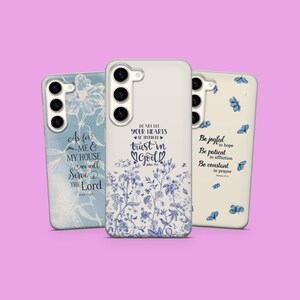 Christian Phone Case: Inspirational Scripture, Floral Design, Protective TPU